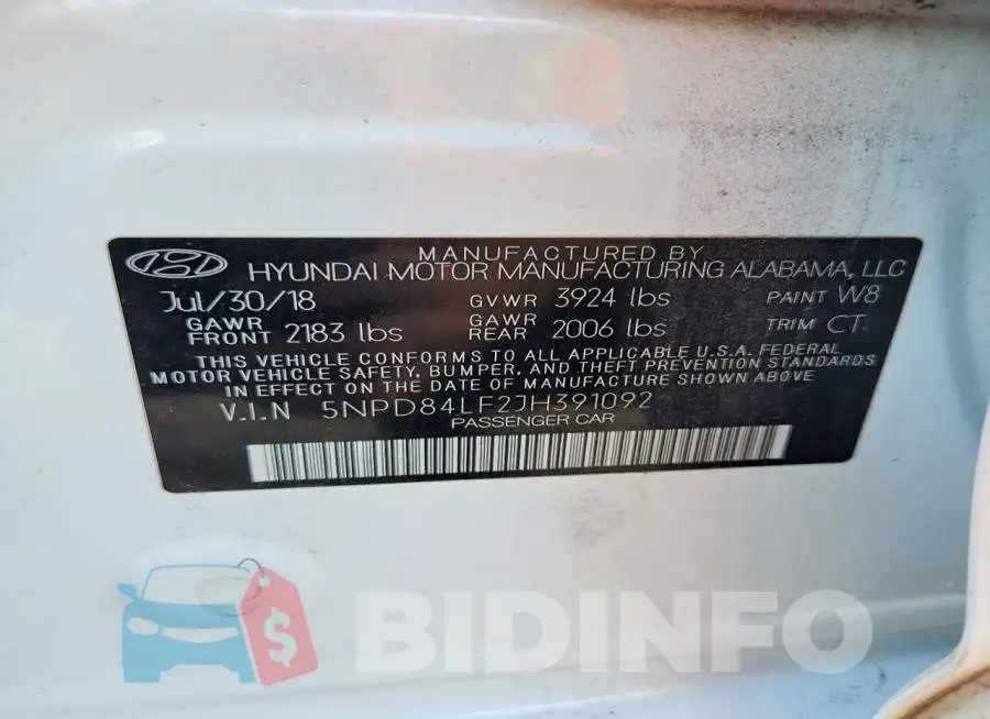 5NPD84LF2JH391092 Photo# 12