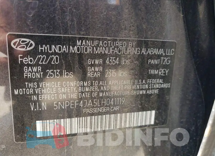 5NPEF4JA5LH041119 Photo# 12