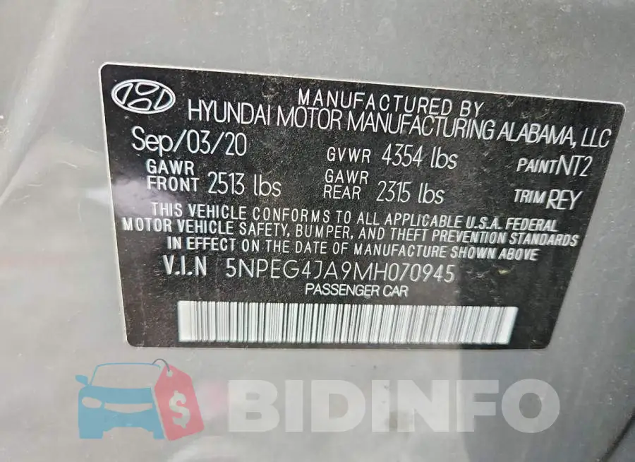 5NPEG4JA9MH070945 Photo# 12