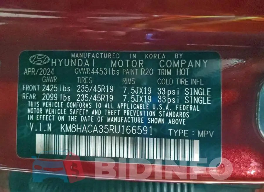 KM8HACA35RU166591 Photo# 13