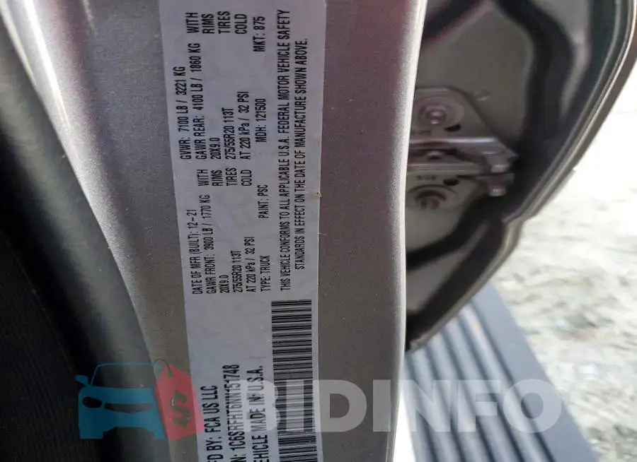1C6SRFHT6NN151748 Photo# 12