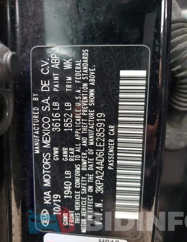 3KPA24AD6LE285919 Photo# 12