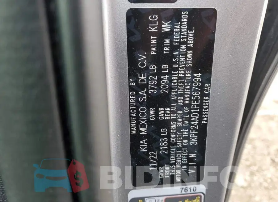 3KPF24AD1PE567994 Photo# 12