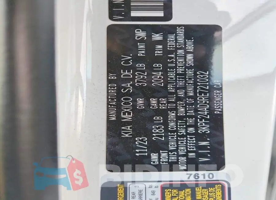 3KPF24AD9RE721032 Photo# 12
