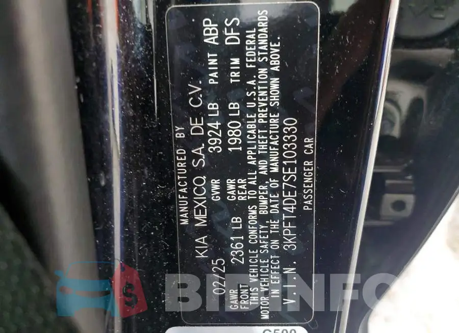 3KPFT4DE7SE103330 Photo# 12