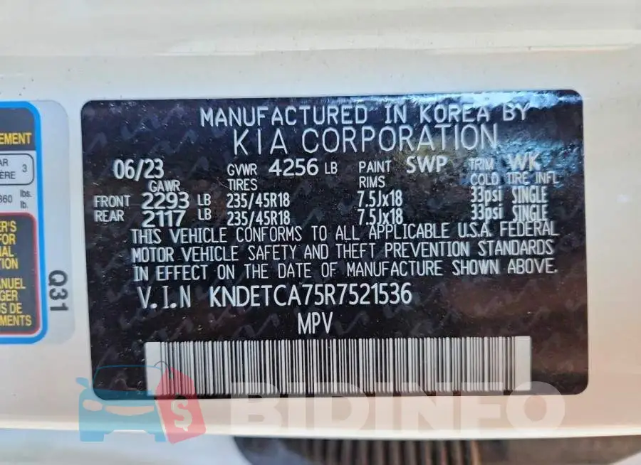 KNDETCA75R7521536 Photo# 12
