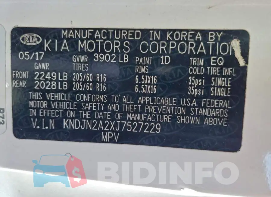 KNDJN2A2XJ7527229 Photo# 12