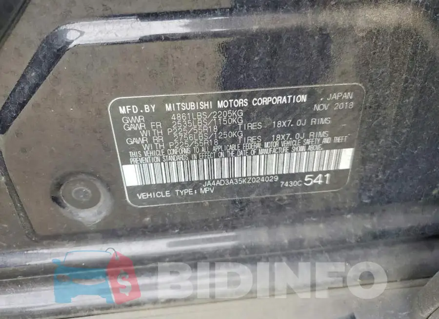 JA4AD3A35KZ024029 Photo# 13