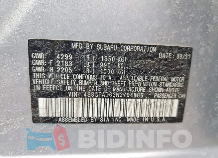 4S3GTAD63N3704886 Photo# 13