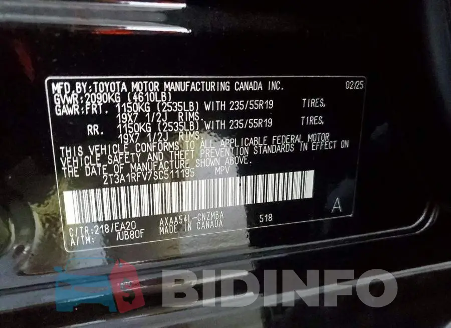2T3A1RFV7SC511195 Photo# 14