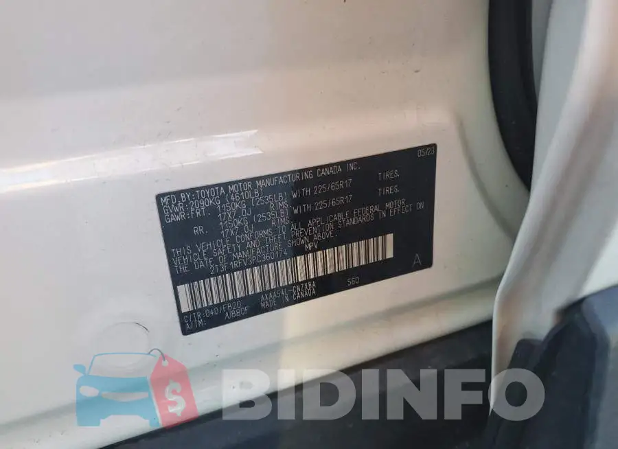 2T3F1RFV3PC360174 Photo# 14