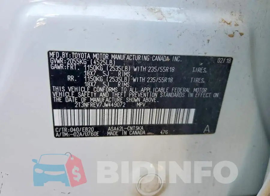 2T3NFREV7JW449072 Photo# 12