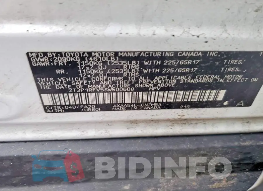 2T3P1RFV5SW500608 Photo# 13