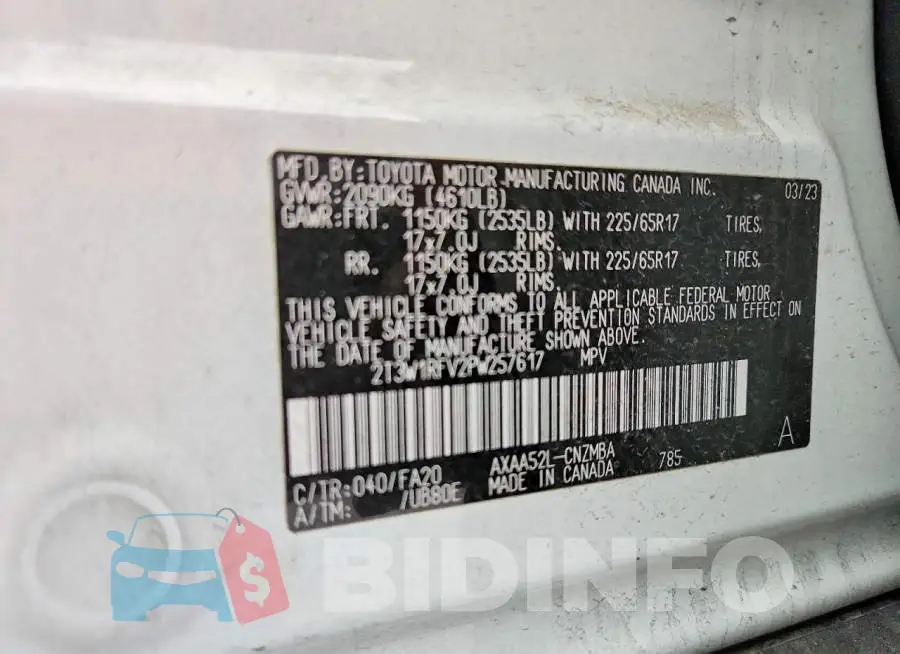 2T3W1RFV2PW257617 Photo# 13