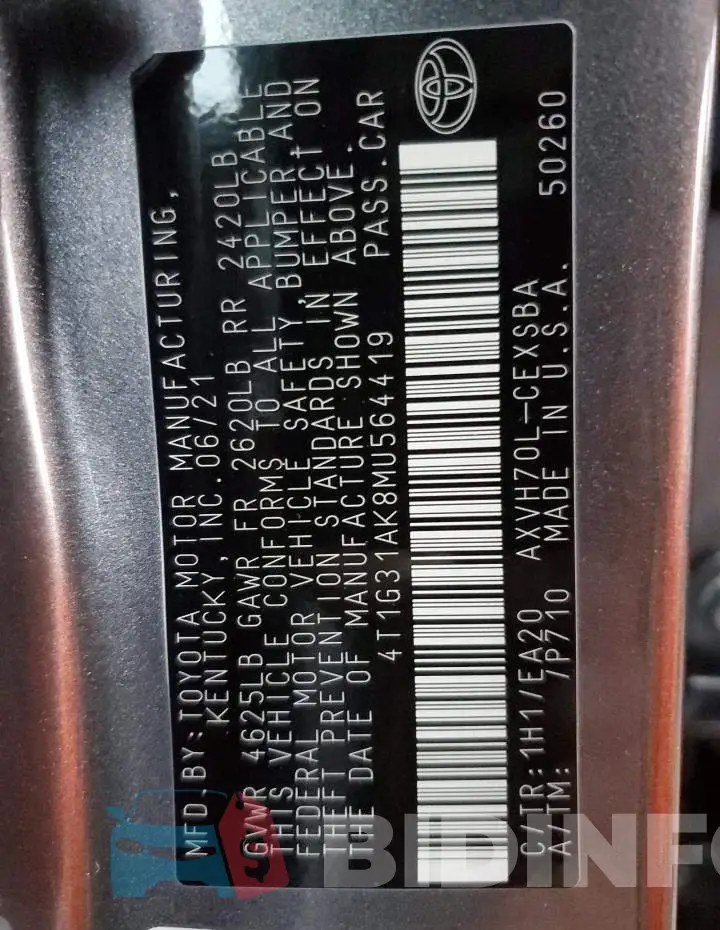 4T1G31AK8MU564419 Photo# 13