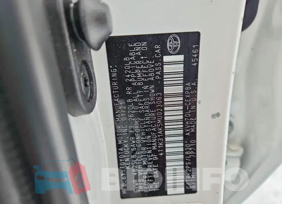 4T1K31AK5MU023063 Photo# 13