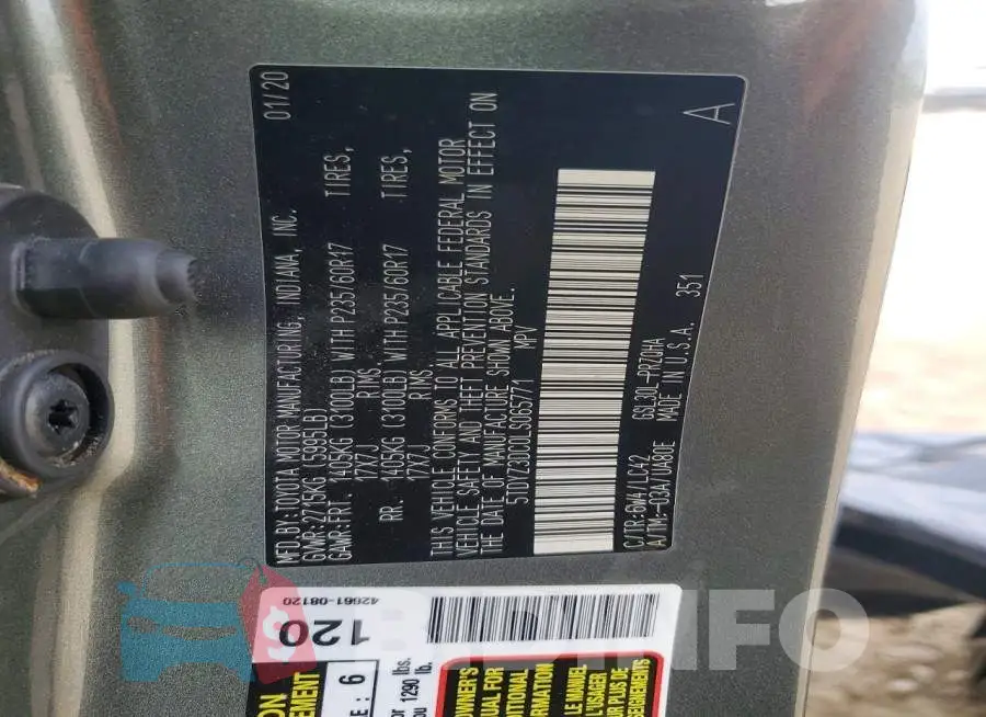5TDYZ3DC0LS065771 Photo# 14