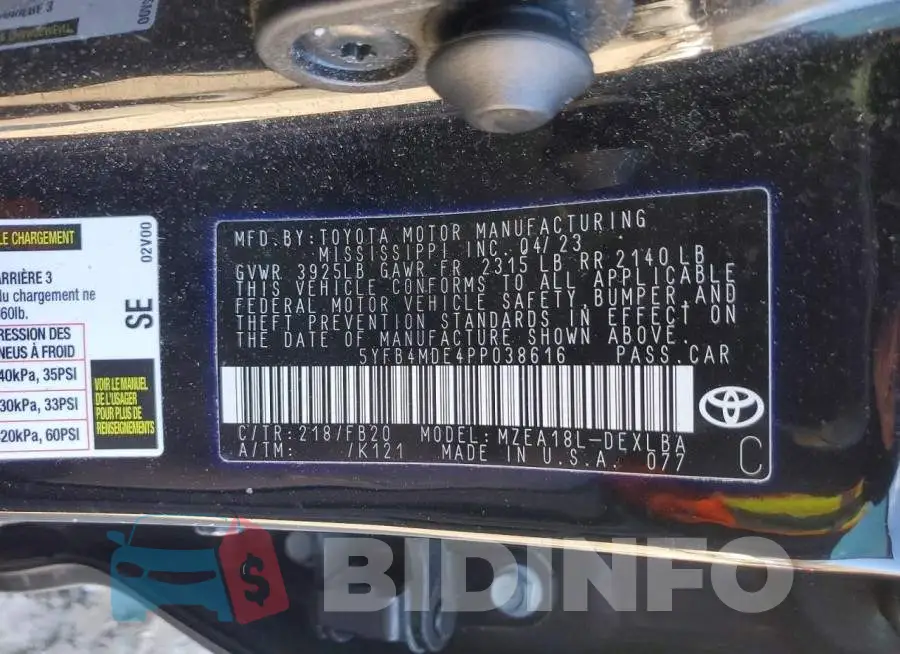 5YFB4MDE4PP038616 Photo# 12