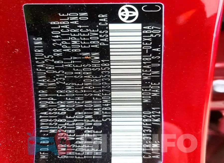 5YFB4MDE7SP353581 Photo# 12