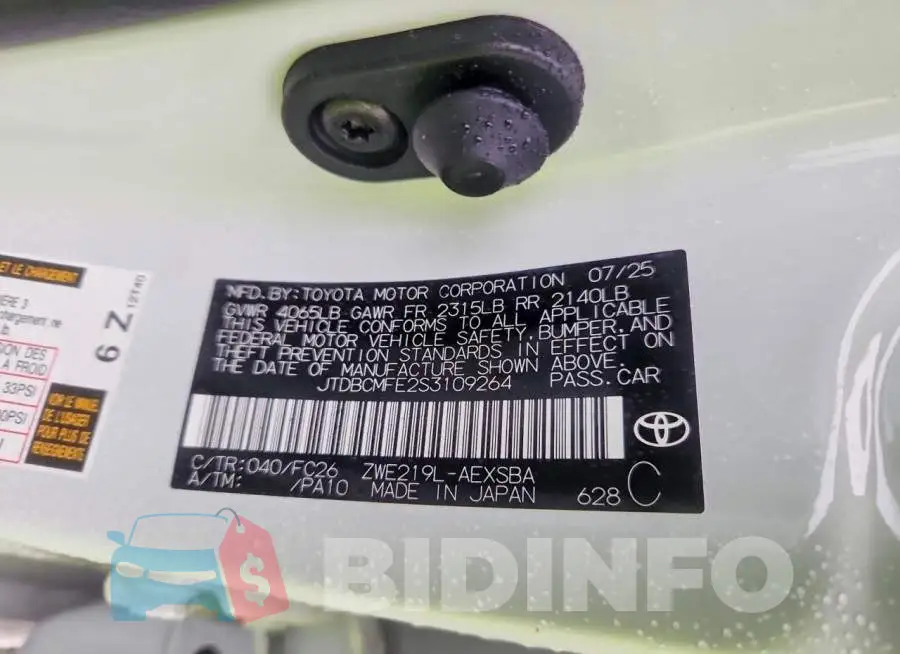 JTDBCMFE2S3109264 Photo# 12
