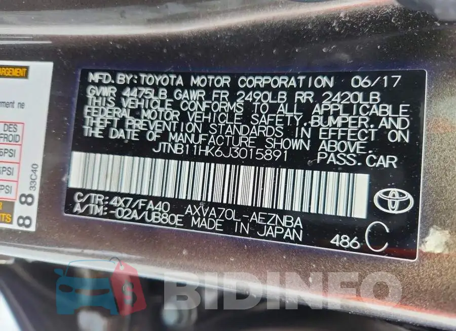 JTNB11HK6J3015891 Photo# 12