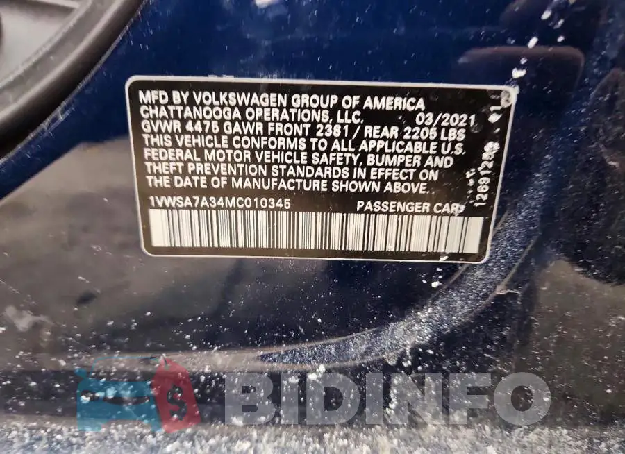 1VWSA7A34MC010345 Photo# 13