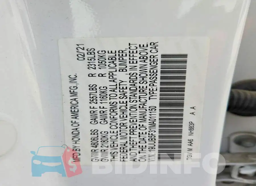 19UUB5F31MA011150 Photo# 12