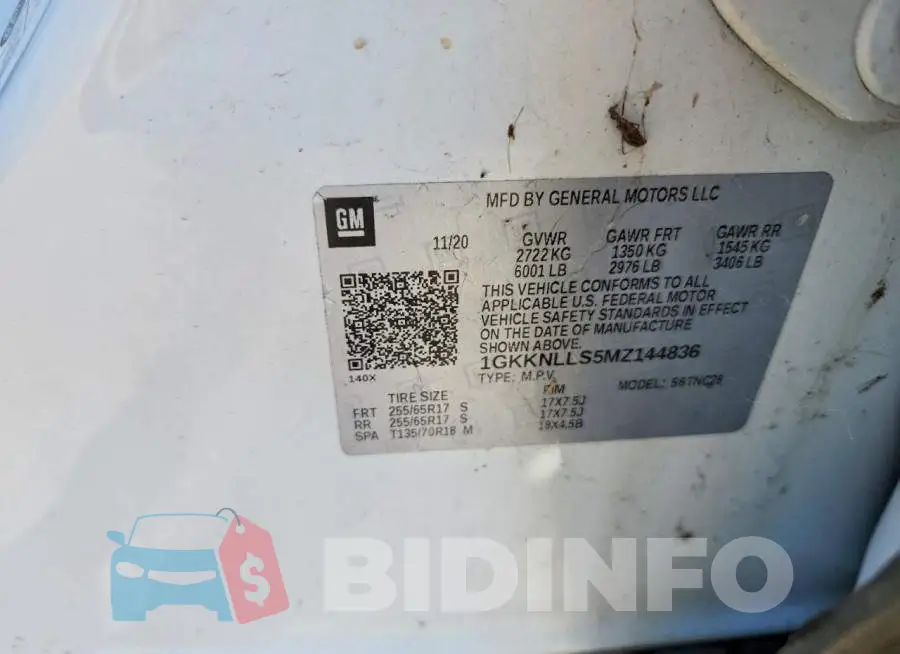 1GKKNLLS5MZ144836 Photo# 13