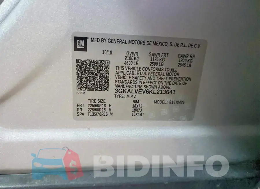 3GKALVEV6KL213641 Photo# 13
