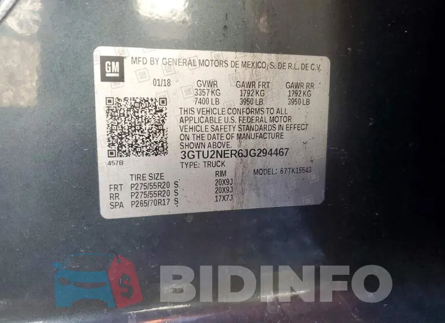 3GTU2NER6JG294467 Photo# 12