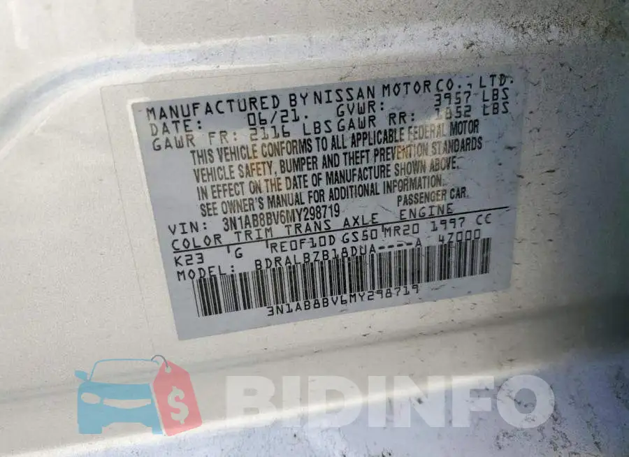 3N1AB8BV6MY298719 Photo# 12