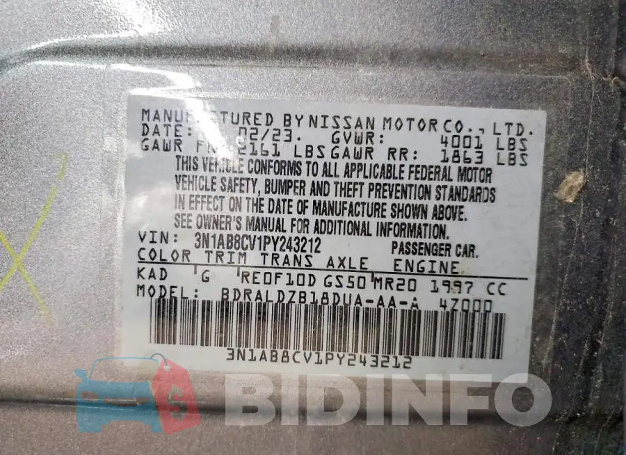 3N1AB8CV1PY243212 Photo# 12