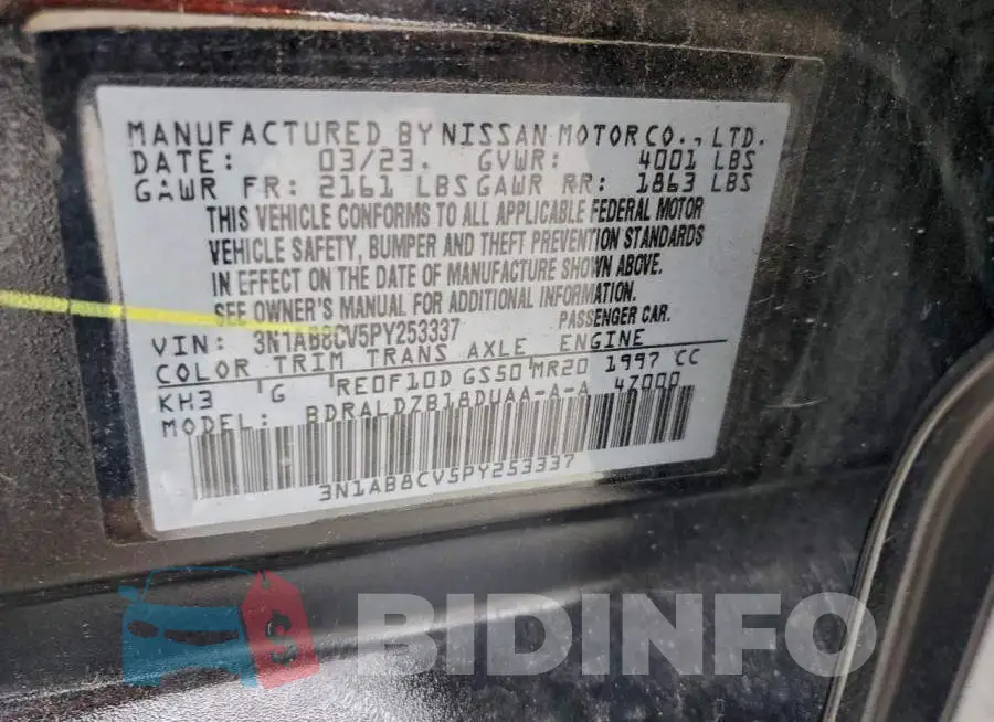 3N1AB8CV5PY253337 Photo# 12