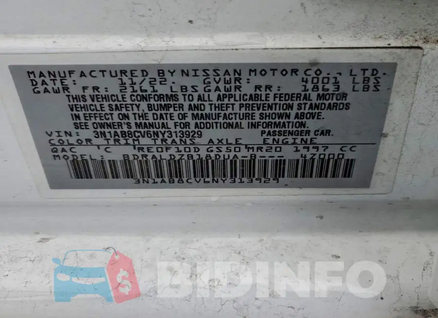 3N1AB8CV6NY313929 Photo# 12