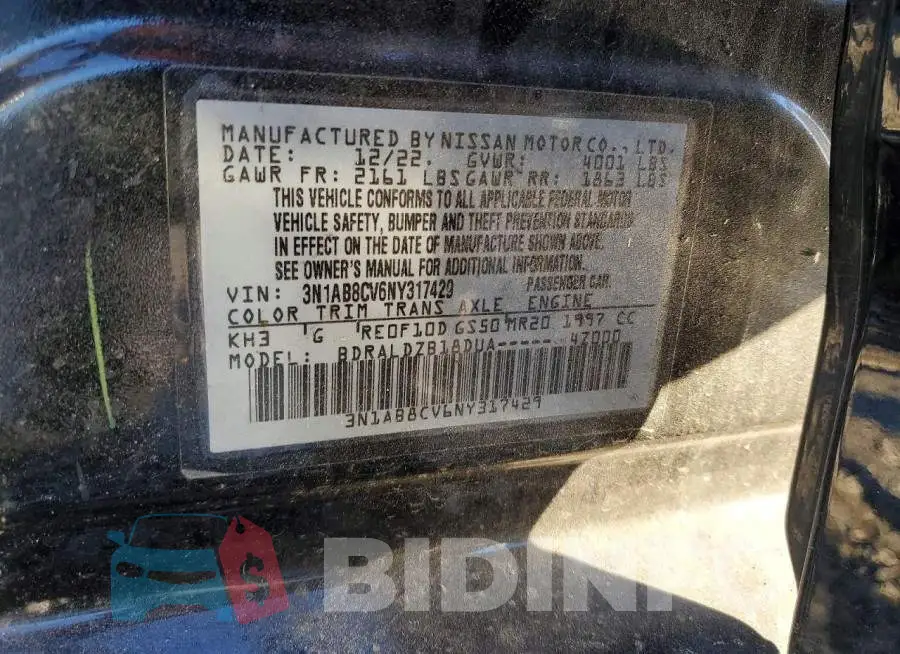 3N1AB8CV6NY317429 Photo# 13