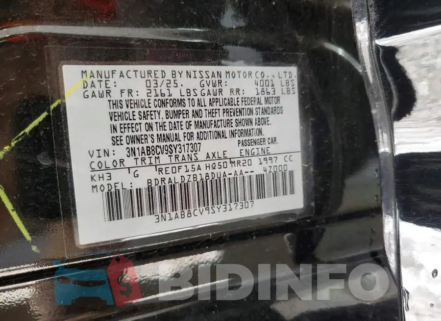 3N1AB8CV9SY317307 Photo# 13