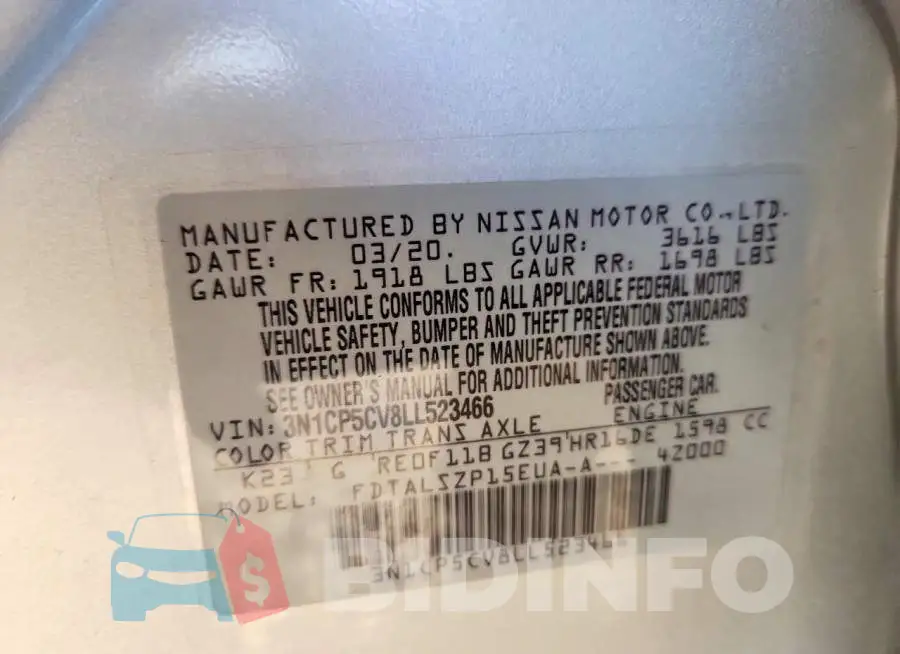 3N1CP5CV8LL523466 Photo# 13