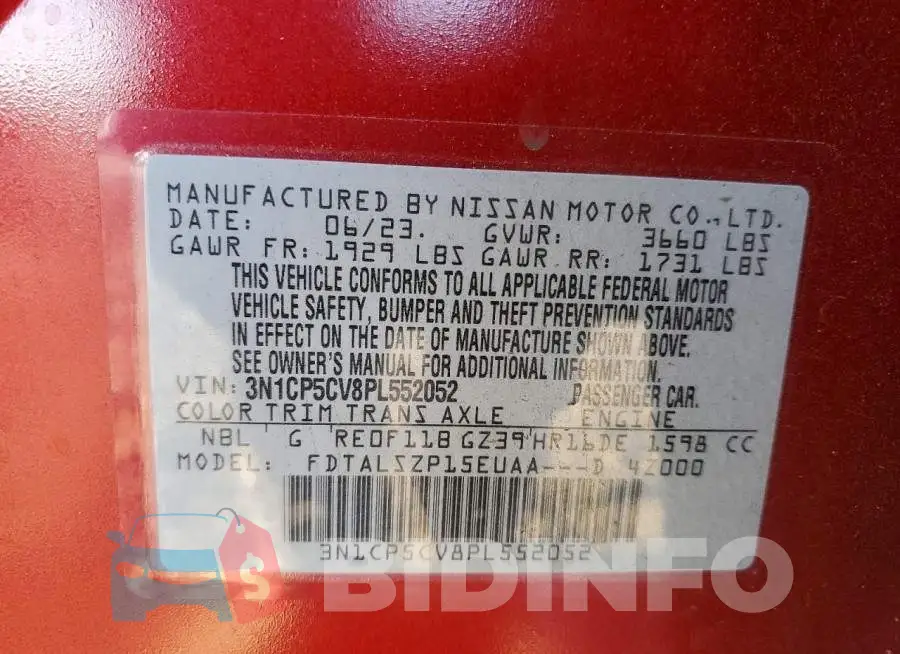 3N1CP5CV8PL552052 Photo# 12