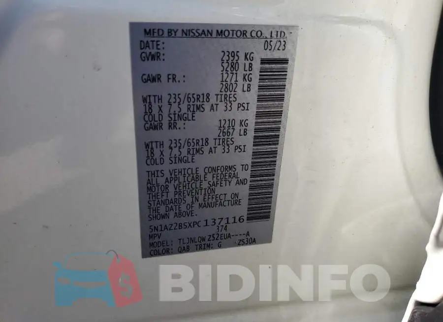 5N1AZ2BSXPC137116 Photo# 14