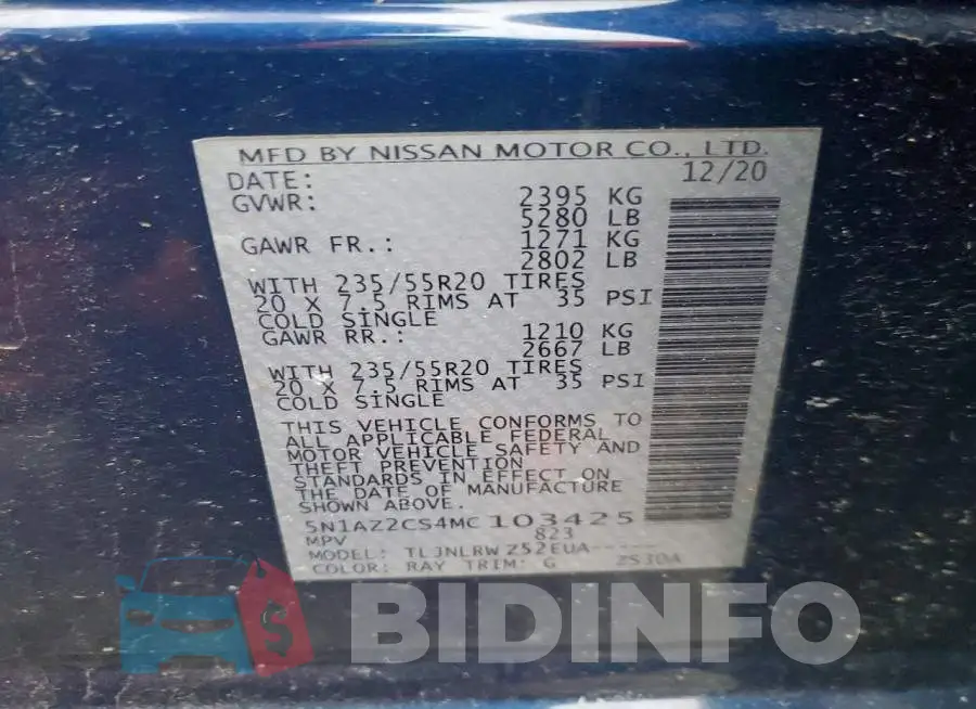 5N1AZ2CS4MC103425 Photo# 13