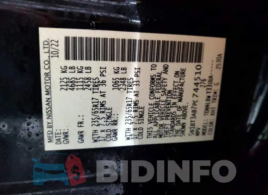 5N1BT3AB7PC744510 Photo# 13