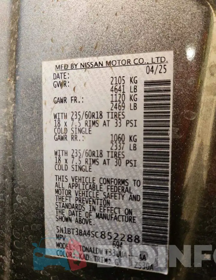 5N1BT3BA4SC852288 Photo# 13