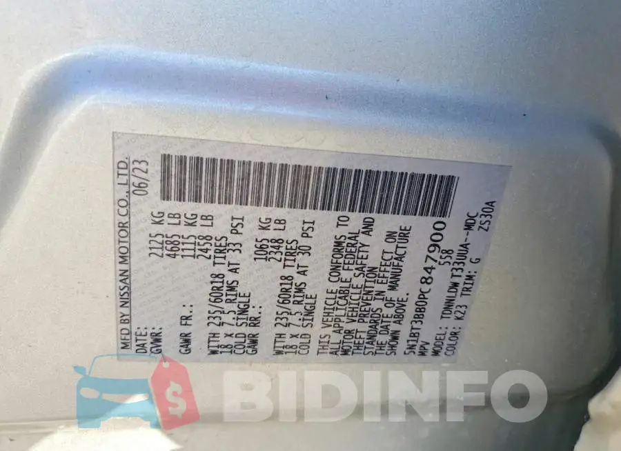 5N1BT3BB0PC847900 Photo# 14
