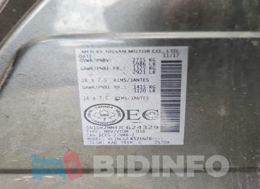 5N1DR2MM4JC624329 Photo# 12