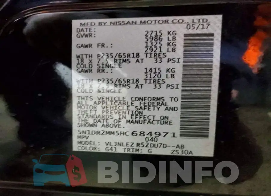 5N1DR2MM5HC684971 Photo# 14