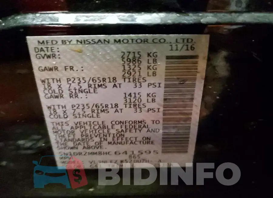 5N1DR2MM8HC641595 Photo# 13