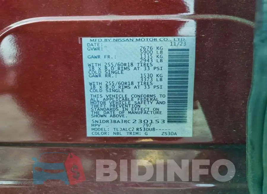5N1DR3BA3RC230153 Photo# 13