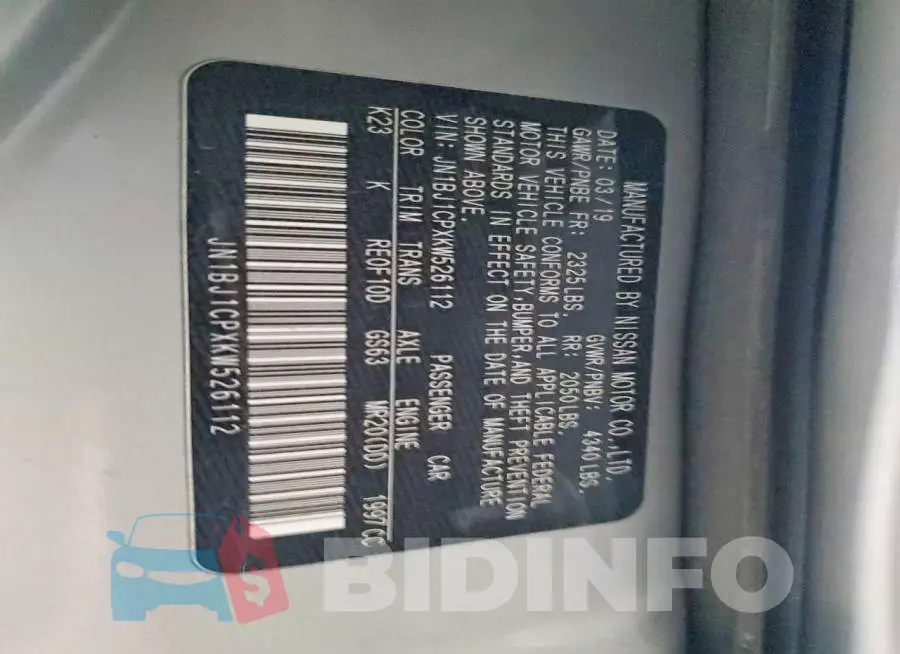 JN1BJ1CPXKW526112 Photo# 12