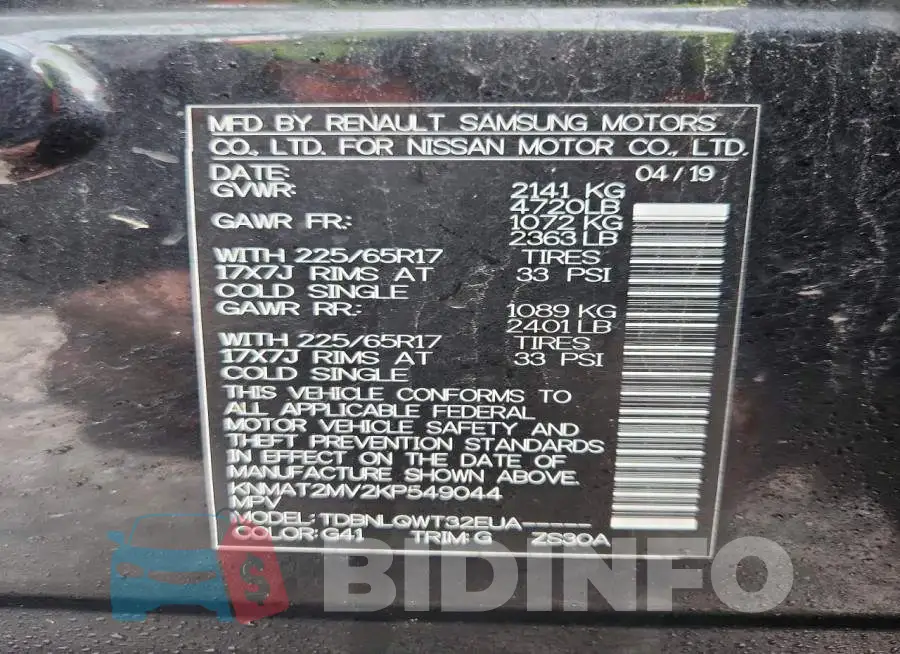KNMAT2MV2KP549044 Photo# 14