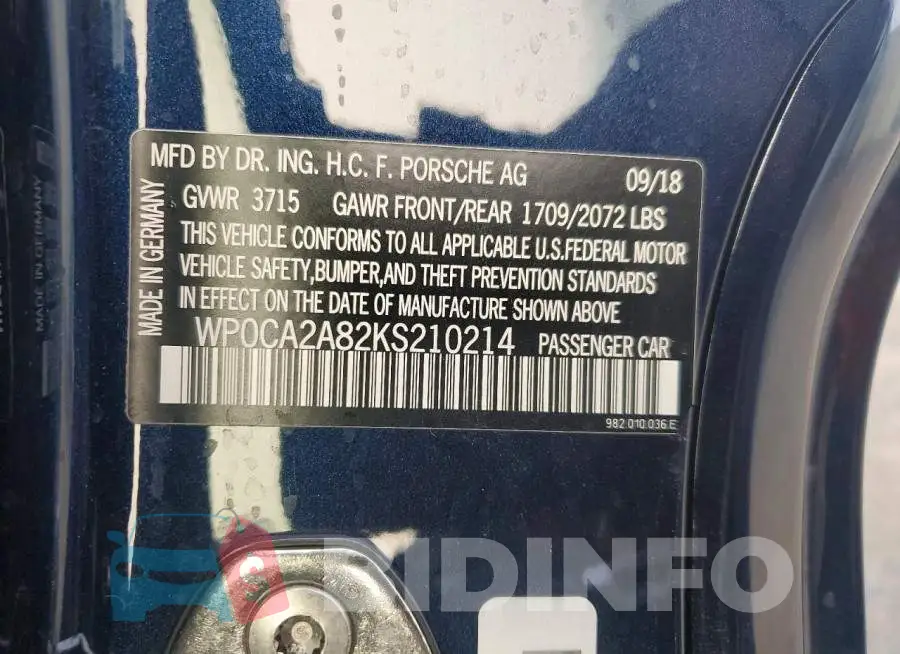WP0CA2A82KS210214 Photo# 12